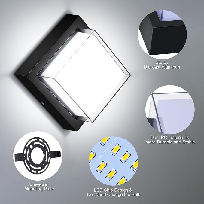 Exterior Wall Lights, Modern Waterproof Outdoor Wall Mount Lighting - Image 4