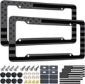 Black American Flag License Plate Frame- Front Rear Patriotic USA ‌Car Tag by NJNYLLC