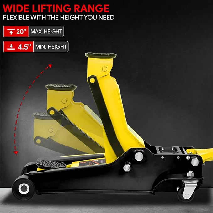 DNA MOTORING Low Profile Hydraulic Trolley Service/Floor Jack, 4 Ton Capacity - Image 3