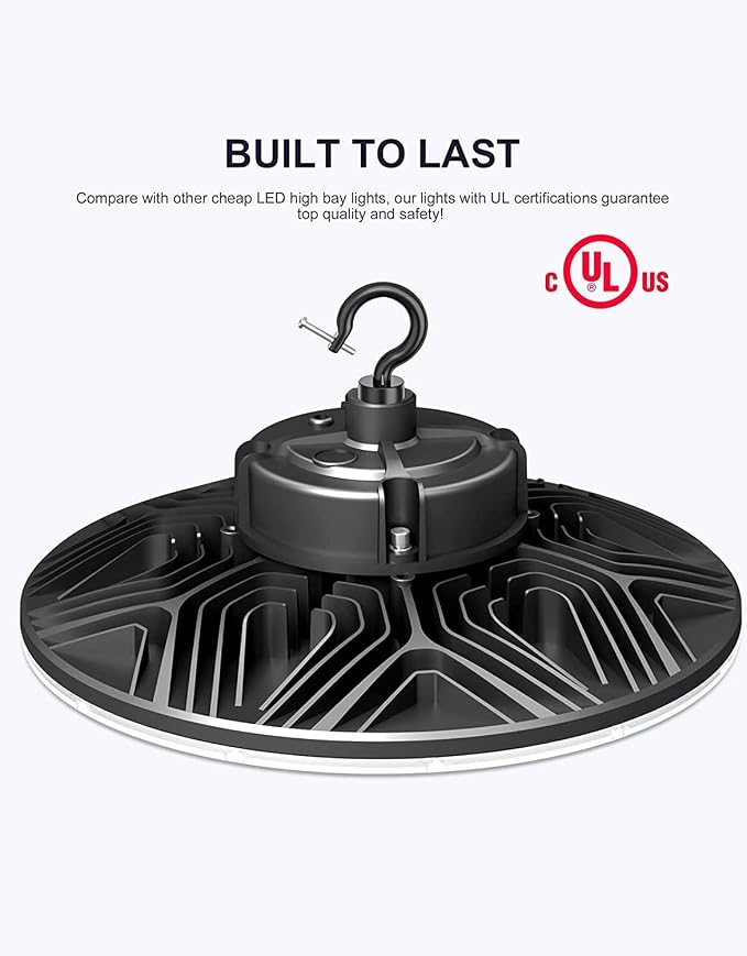 300W UFO-LED-High-Bay-Light, UL & DLC Listed 5000K Daylight 43500LM, 0-10V - Image 6
