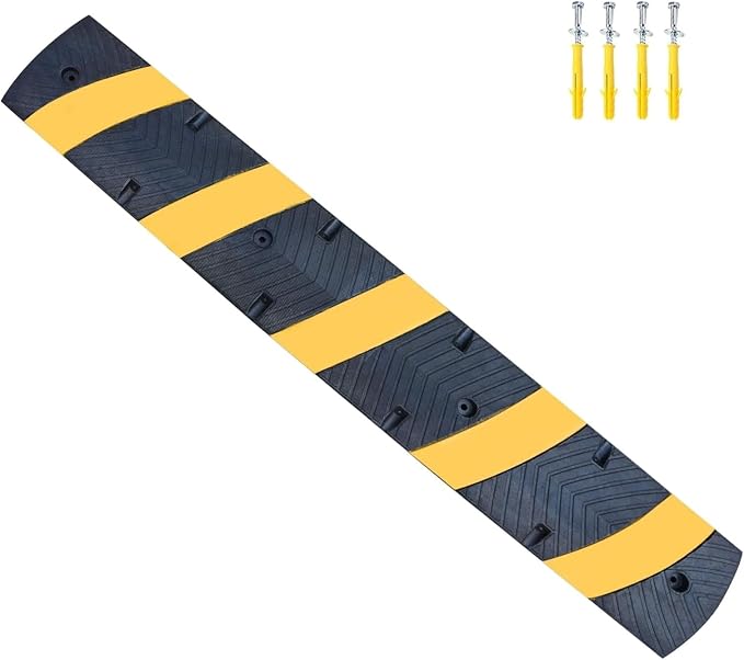 1 Pack 72 Inch Heavy Duty Rubber Speed Bump Ramp – Cable Protector, Driveway by OranclUS
