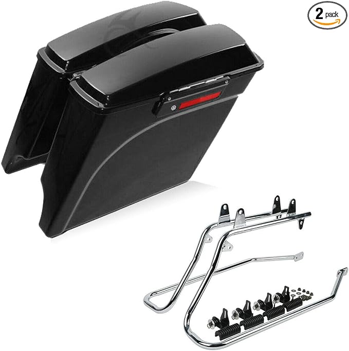 XFMT Hard Saddlebags + Chrome Conversion Brackets Compatible by XFMT