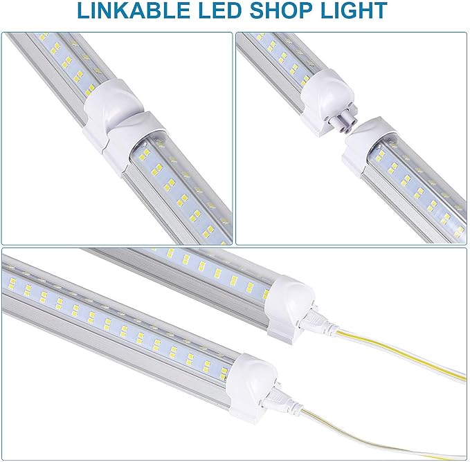 4FT LED Shop Light, 25 Pack, 60W 6000K 9500LM Clear White, Linkable Integrated - Image 5