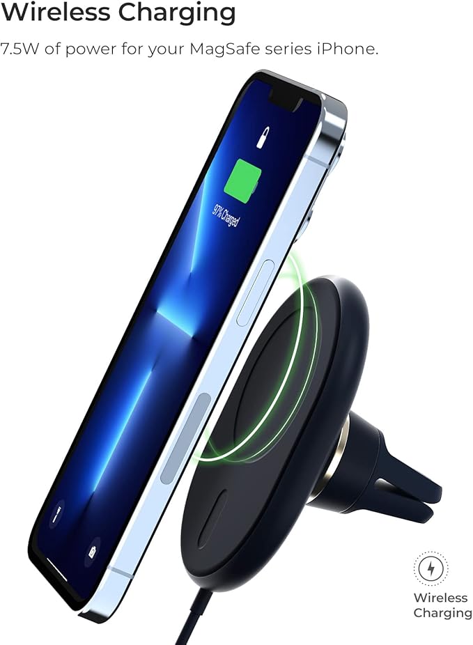 iOttie Velox Magnetic Wireless Charging Air Vent Car Phone Mount. Compatible - Image 3