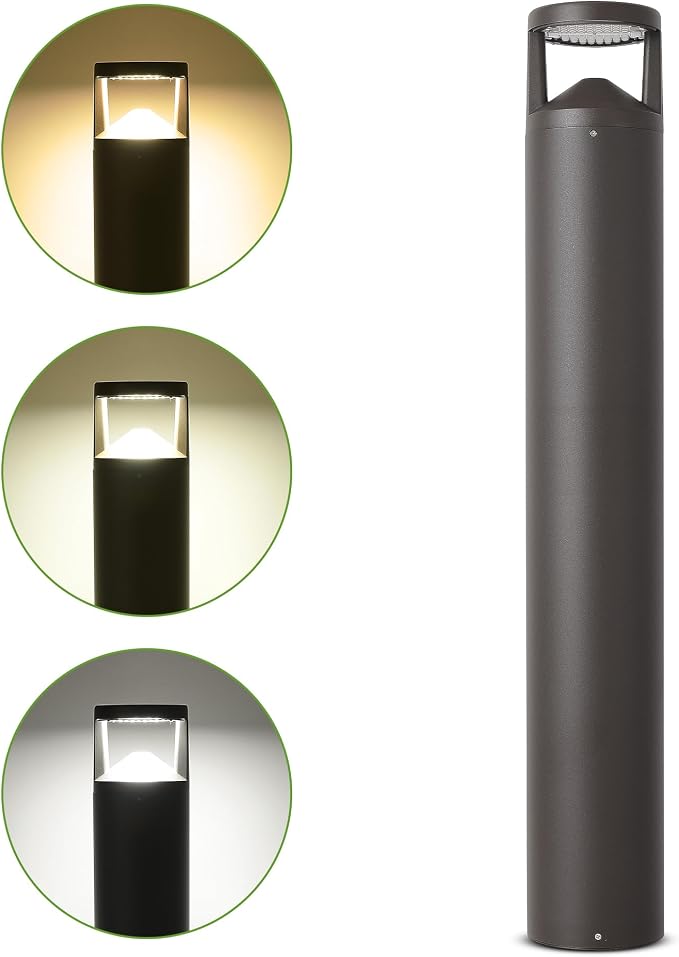LED Bollard Landscape Light, 42inch 24W 3CCT 30K/40K/50K Selectable, 120V-277V by LEDFlyingDirect