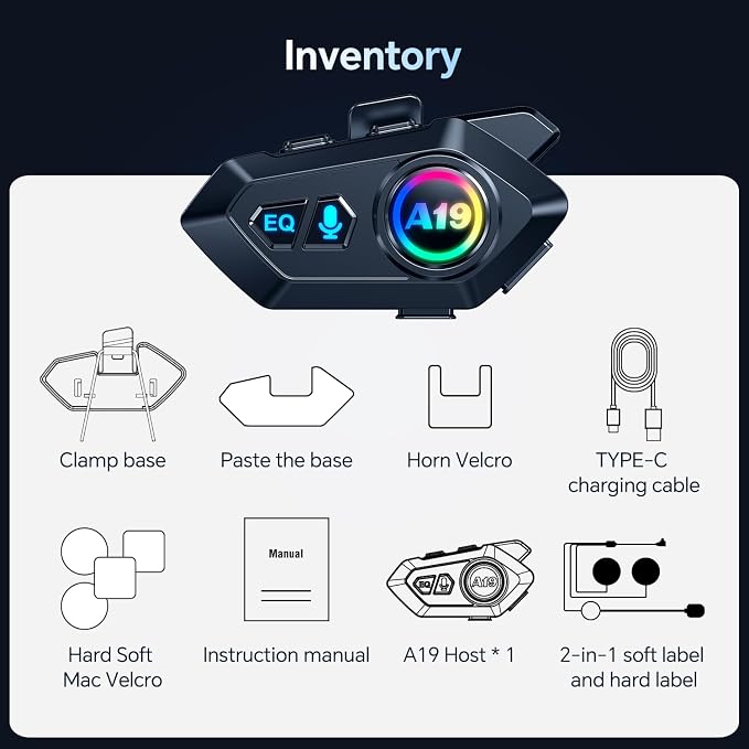 Motorcycle Helmet Bluetooth Headset, Outdoor Wireless Bluetooth 5.4 Headphone - Image 7