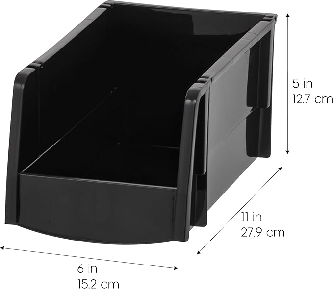 IRIS USA Plastic Shelf Bins Stackable Open Front Storage Bins Plastic Hanging - Image 4