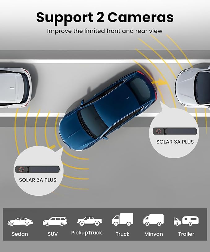 AUTO-VOX 2 Solar Wireless Backup Camera System - Image 3