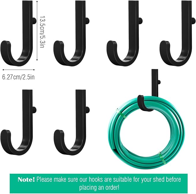 8 Pcs Shed Storage Tool Hooks Accessories Compatible - Image 2