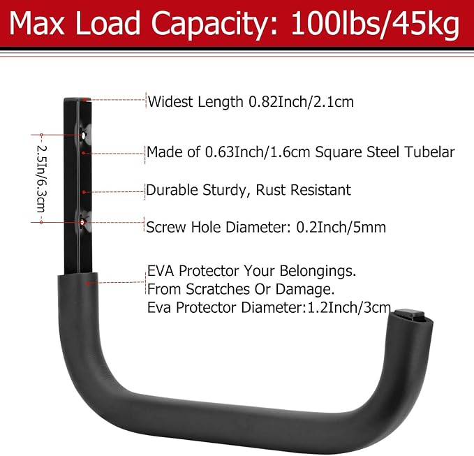 Large Garage Storage Hooks, 12.4 Inch Heavy Duty Garage Storage Organizer Wall - Image 3