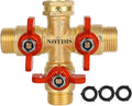 3 Way Hose Splitter, Solid Brass High Volume 3 Way Hose Splitter Valve by Shopnow