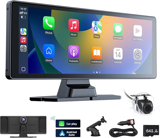10.26" Carplay Screen for Car, 4K Dash Cam, Portable Tablet for Apple Android by Unknown