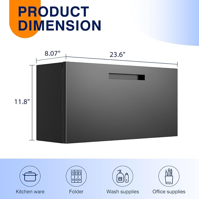 Yizosh Metal Wall Cabinet with Door, Wall Mounted Metal Storage Cabinet with - Image 3
