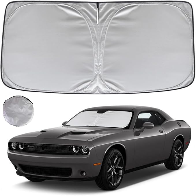 KAYZT Windshield Sun Shade for 2015-2024 Dodge Challenger Foldable Sunshade by KAYZT