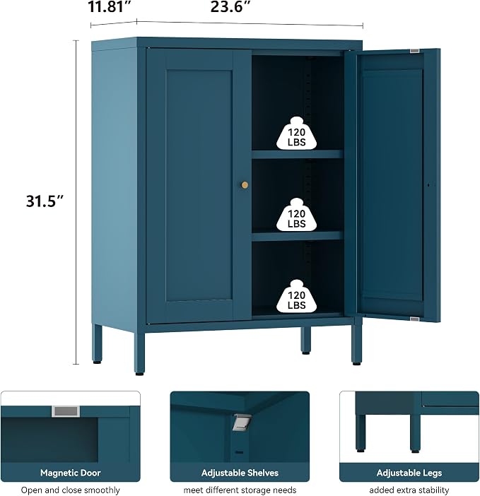 Metal Bathroom Storage Cabinet, Bathroom Floor Storage Cabinet - Image 2