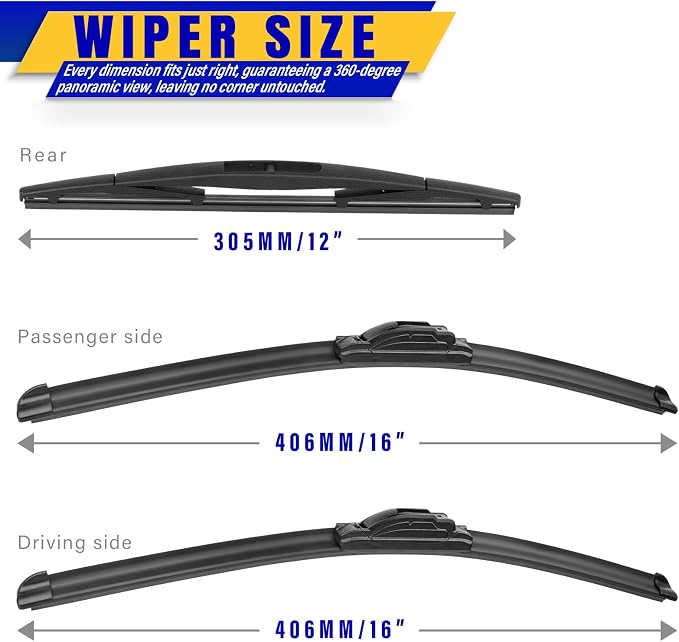 3 wipers Replacement for 2018-2023 Jeep wrangler JL, Windshield Wiper Blades - Image 2
