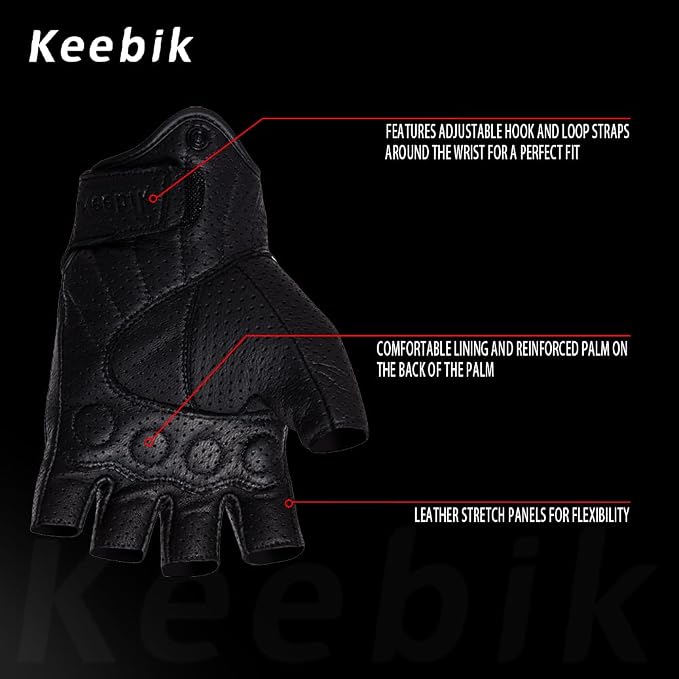 Goatskin Leather Motorcycle Motorbike Powersports Racing Gloves Reflective - Image 3