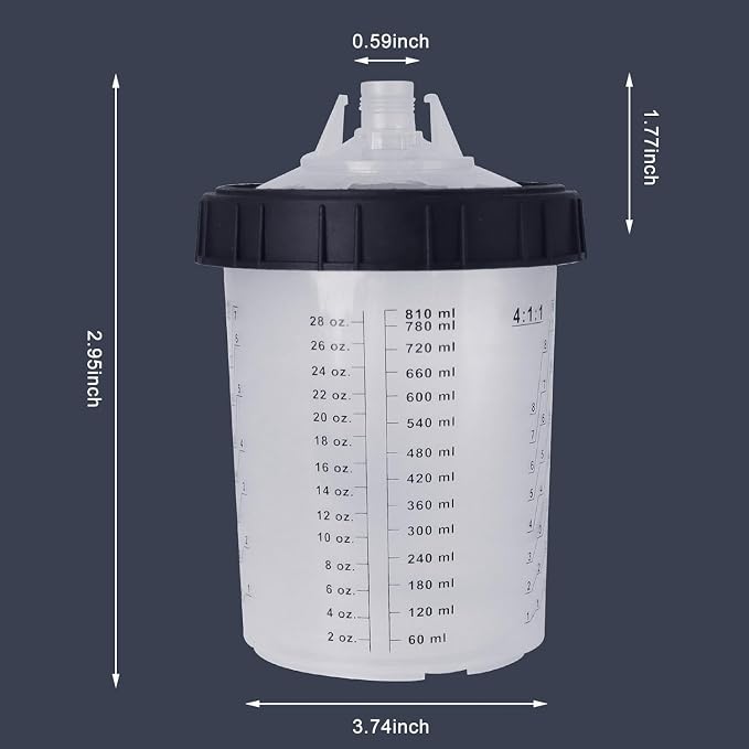 Disposable Paint Cups for Automotive Paint Gun, HVLP Paint Spray Gun 27 Ounce - Image 3