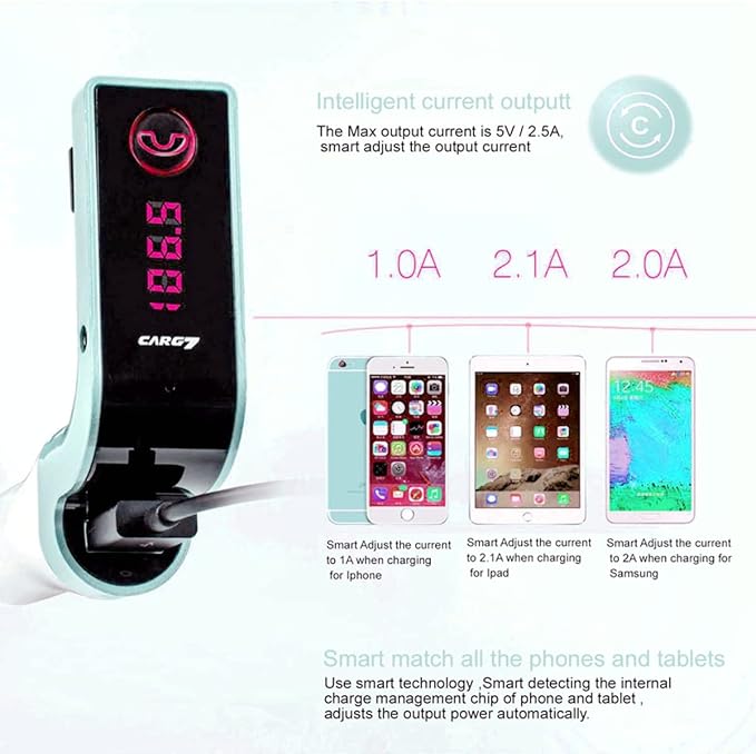 Bluetooth FM Transmitter for car, TIANSHILI Handsfree Bluetooth Receiver Car Kit - Image 7