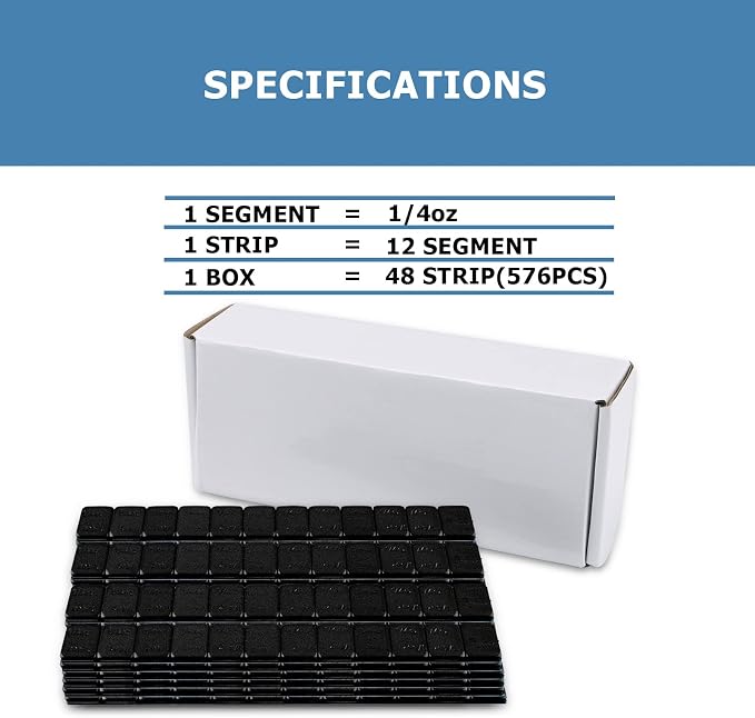 1/4 Oz Black Stick on Wheel Weights, Adhesive Backed Wheel Weights - Image 5