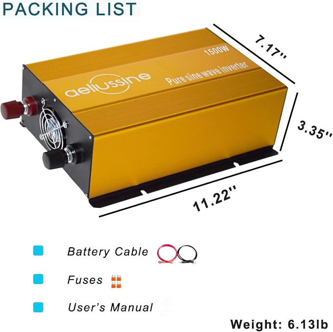 1500W Pure Sine Wave Inverter-36V DC to 110V 120V AC Power Converter - Image 6