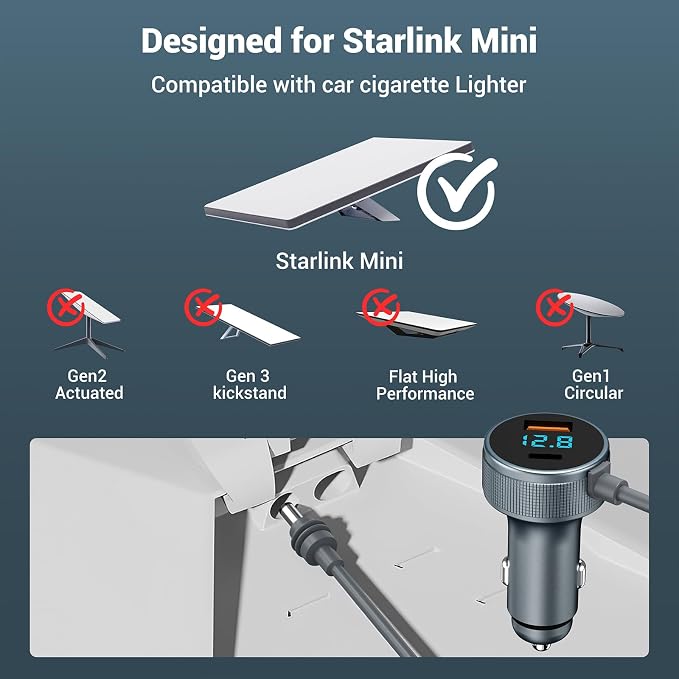 Starlink Mini Cable, 3-in-1 Starlink Mini Car Adapter - Image 2