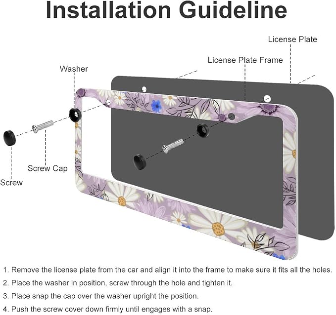 Flowers Daisy License Plate Frames - Image 5