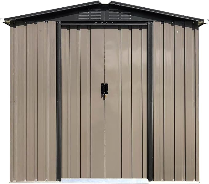 4 x 6 FT Metal Garden Shed, Outdoor Storage Shed by Hipicute