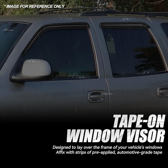 Auto Dynasty 4PCS Carbon Fiber Pattern Window Visors Compatible - Image 3