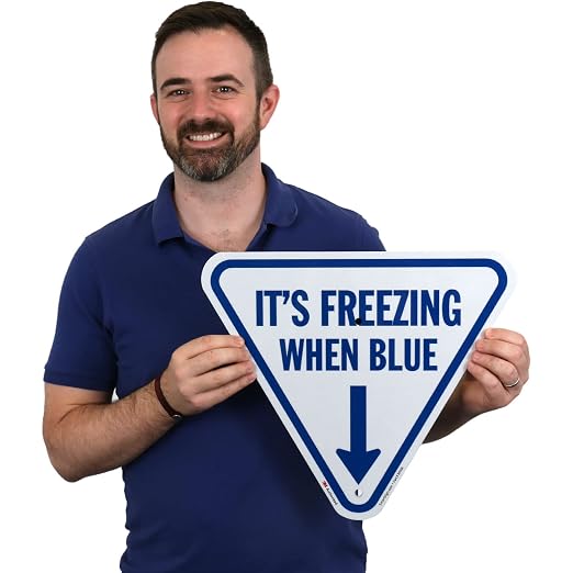 SmartSign It's Freezing When Blue Inverted Triangular Sign - Image 2