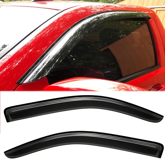 2pcs Outside Mount Style Dark Smoke Window Rain Guards Durable Side Wind - Image 2