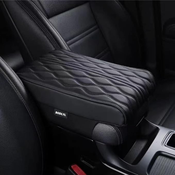 Car Center Console Cover, Memory Foam Car Armrest Cushion, Leather Arm Rest by BODLYL