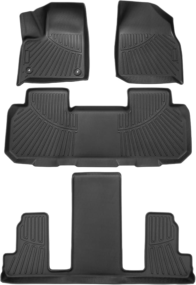 Powerty Floor Mats for 2018-2024 2025 Chevy Chevrolet Traverse 7 Seater by Powerty