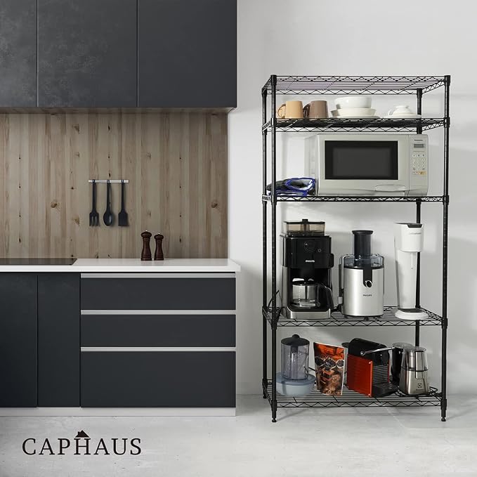 CAPHAUS 4-Tier Adjustable Height Wire Shelving Unit, Wire Rack Shelving - Image 8