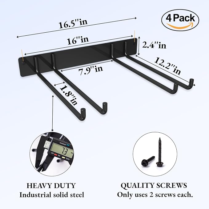 Folding Chair Storage Rack Wall Mount, Garden Tool Hanger - Image 3