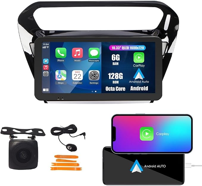 Kunfine Car CarPlay Android Auto Navigation Stereo GPS Radio Camera Display by KUNFINE