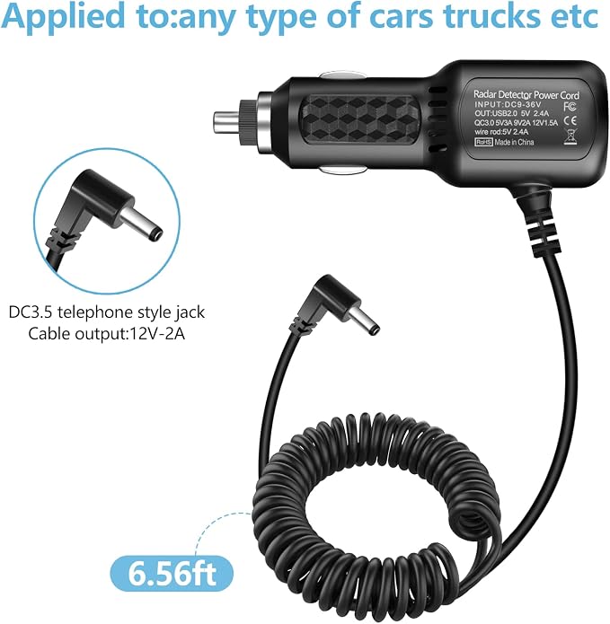 Radar Detector Power Cord, for Uniden Escort Valentine Beltronics Passport - Image 3