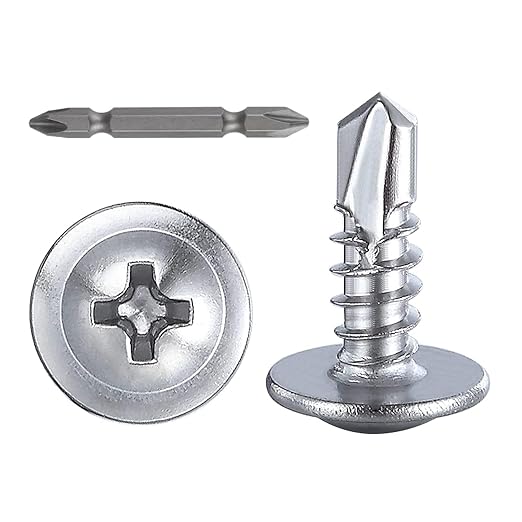 Wensilon #10×1/2”for Sheet Metal Self-Tapping Screws 410 Stainless Steel Truss by Wensilon