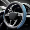 LKWLIKEI Nappa Leather Steering Wheel Cover, Elegant Diamond Checkered Design by LKWLIKEI