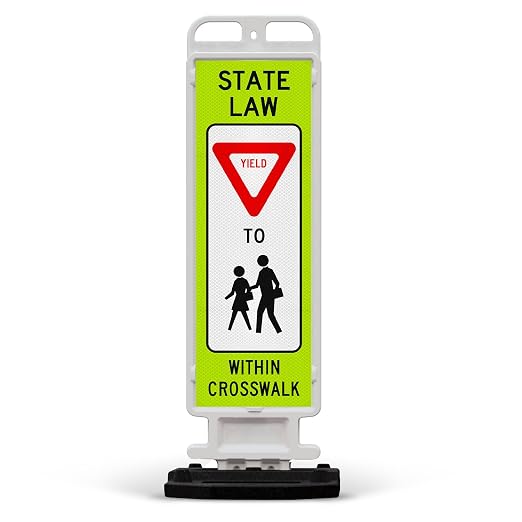 State Law Yield for Pedestrian in Crosswalk R1-6a MUTCD Sign, Double Sided 3M by SigoSigns