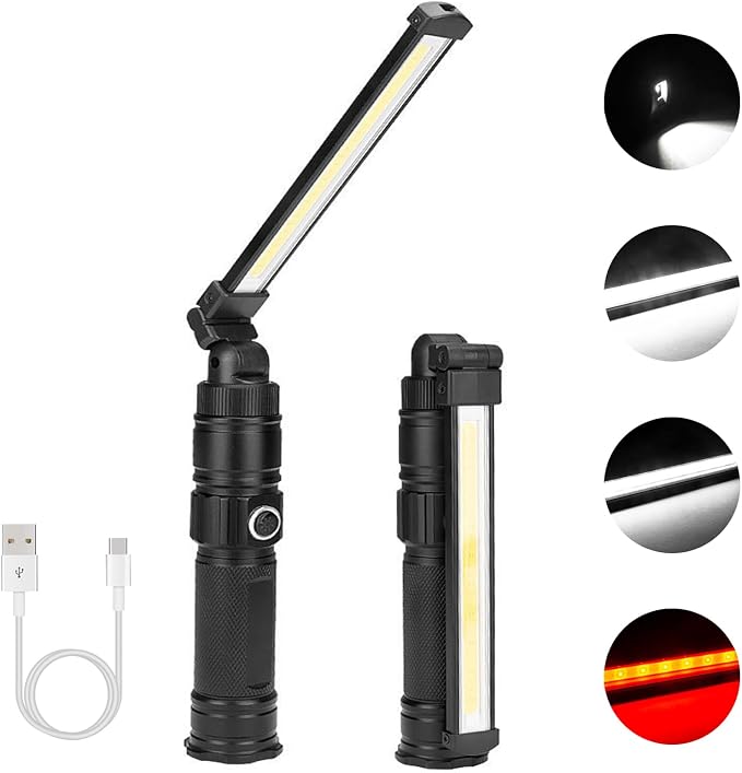 Rechargeable Work Light, 360° Rotate Design, Magnetic LED Work Light Foldable by Unknown