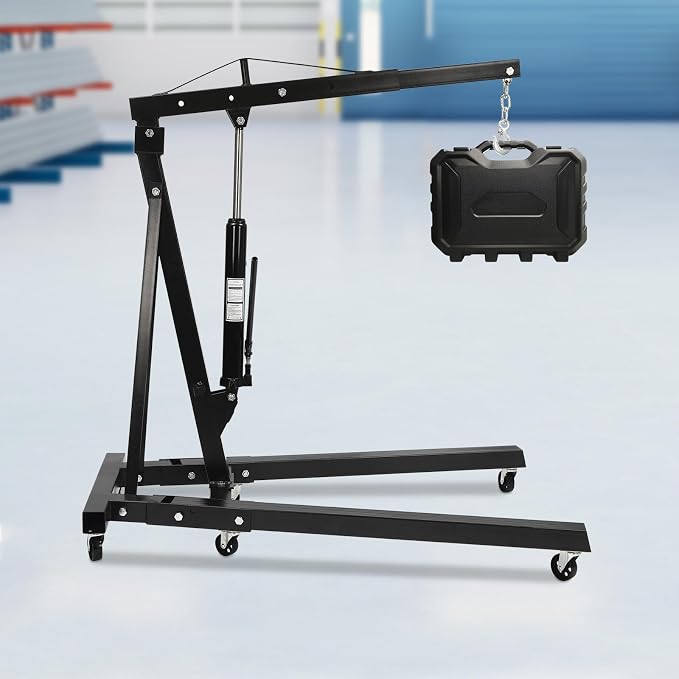 2 Ton Folding Engine Hoist Heavy Duty Carbon Steel Hydraulic Shop Engine Crane - Image 5