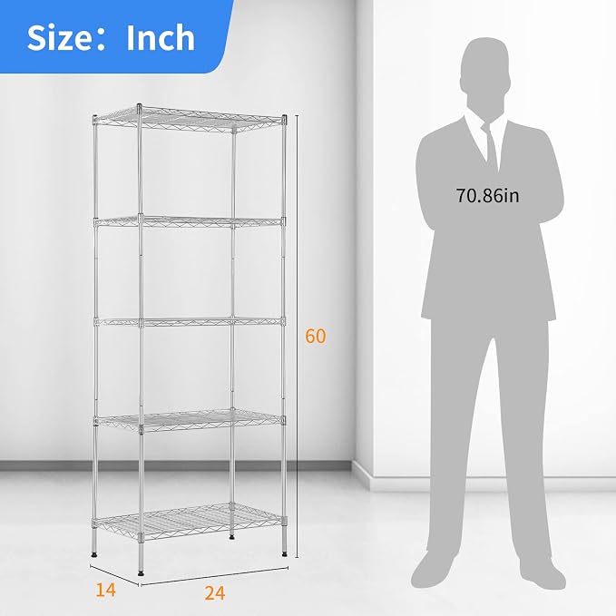 Wire Shelving Unit Metal Shelf Organizer Heavy Duty Wire Rack Storage Unit Rack - Image 3