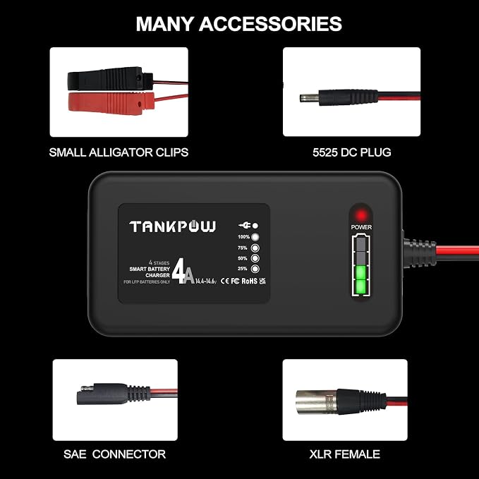 4-Amp LiFePO4 Battery Charger, 14.6 Volt Lithium Battery Charger, Smart Charger - Image 7