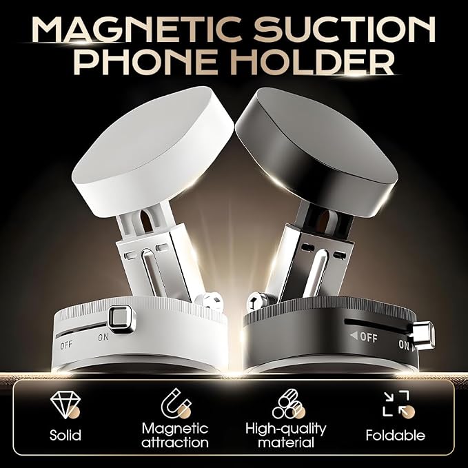360° Adjustable Vacuum Magnetic Phone Holder, Upgraded Strong Suction Portable - Image 5