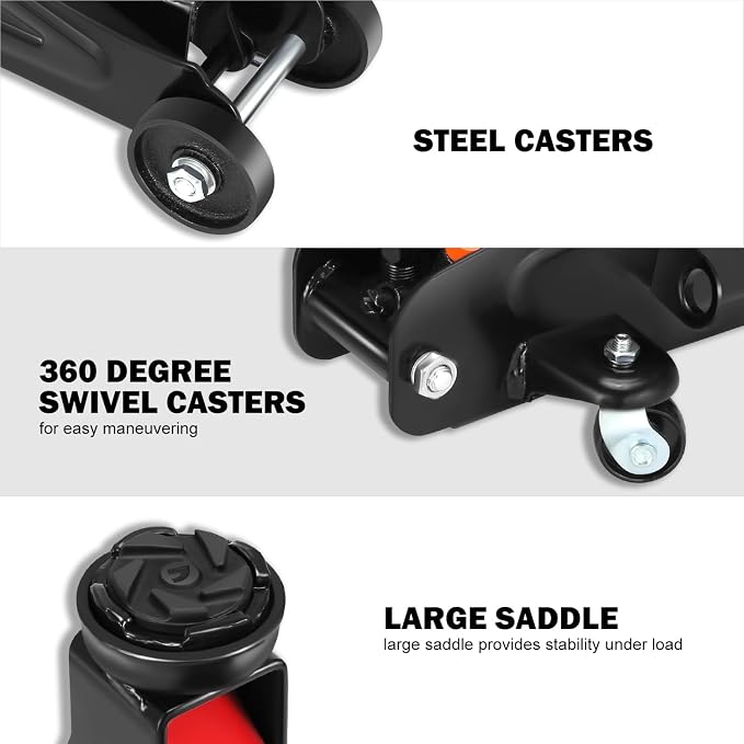 DNA MOTORING Floor Jack with Socket and Lock, Low Profile Hydraulic Trolley Jack - Image 5