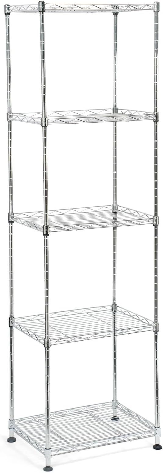 Chrome Small 5 Tiers Wire Shelving NSF Certified. Adjustable Storage Rack by Unknown
