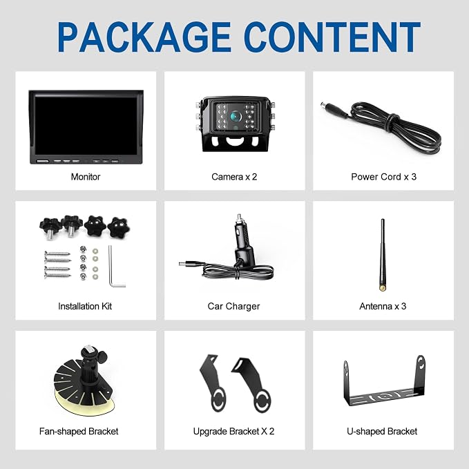 10'' 1080P Wireless Backup Camera System, 10 Inch DVR Dual/Quad Monitor - Image 7