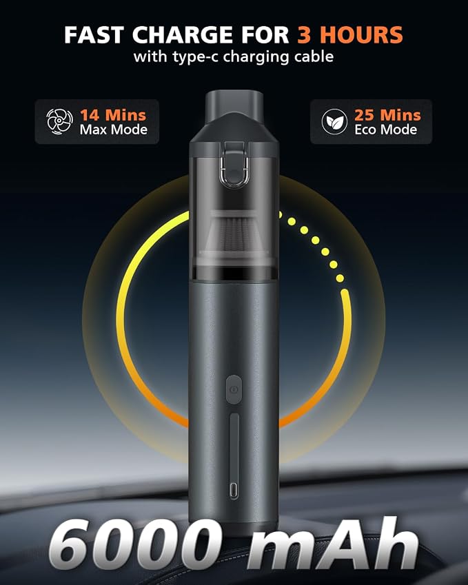 Car Vacuum Portable with 16000Pa Powerful Suction, Handheld Vacuum Cordless - Image 7