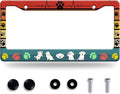 Dog License Plate Frame Cute Dog Paws License Plate Stainless Steel Animal by GORSNKYE
